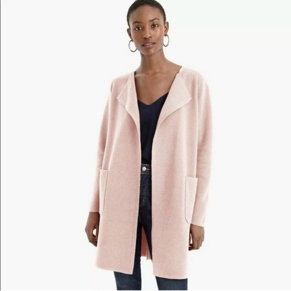 Crew 365 Juliette Collarless Sweater Blazer Soft Pink Size XL